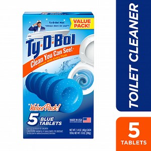 Ty-D-Bol Bleach-Free Toilet Bowl Cleaner Tablets, 1.4 oz, 5 Pack