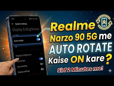Realme Narzo 90 5G me auto rotation kaise on Kre|how to turn on auto rotation on Realme Narzo 90 5G