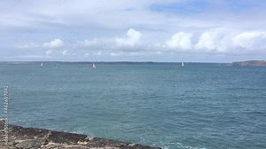Camaret sur Mer, France, Brittany coast with sail boats and beautiful landscape
