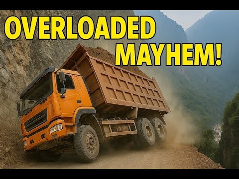 Overloaded Dump Trucks on Insane Mountain Roads – Shocking Crashes & Rollovers in China!