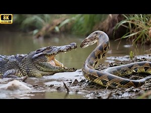 Swamp Titans Collide – Crocodile vs Giant Python!