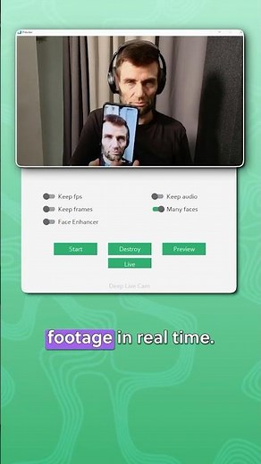 Easy Deepfake Tutorial: Deepfake LIVE with just 1 image! | Plivo #shorts #deepfake #deeplivecam #ai