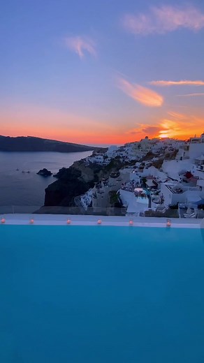 Modern Door and Infinity Pool at Sunset