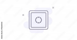 safe 2d animated outline icon. safe line icon 4k video motion design graphics for web, mobile and ui design. Stock Video