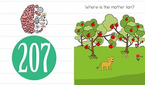 Brain Test Level 207 Where is the mother lion