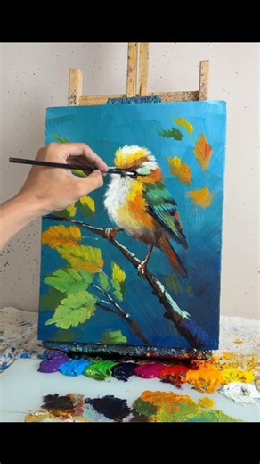 Canvas Easy acrylic painting #painting #begginer | vikas sketching