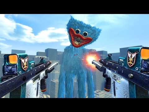 SCARY AND HUNGRY HUGGY WUGGY FROM POPPY PLAYTIME TAKES THE CITY | GARRY'S MOD