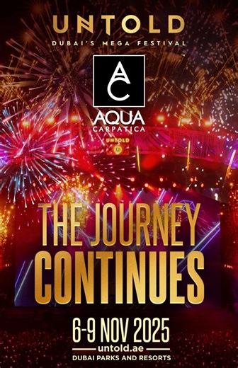 Dubai, are you ready for round two? 🔥 Last year we danced, sparkled, and stayed naturally hydrated at UNTOLD Dubai and now we’re coming back for more! 💧🎶 From November 6–9, AQUA Carpatica returns to keep the vibes fresh and the crowd unstoppable. Pure water. Pure energy. Pure wonder. 🌴✨ #UNTOLDDubai #AQUACarpatica #NaturallyPure #StayPureStayHydrated #PureWonder #AQUACarpaticaMiddleEast | AQUA Carpatica