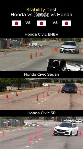 Stability Test : Honda Civic 5P vs e/HEV vs Sedan !!!
