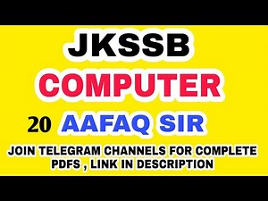 JKSSB (20) COMPUTER - OPERATING SYSTEM PART 2