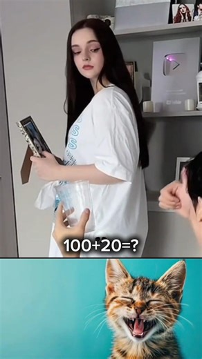 100 + 20 = ? 😭💔 | Funny Math Meme with Cute Cat Reaction 😂#FunnyVideo #FunnyMeme #CatMemehMeme