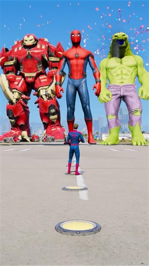 Random Superheroes VS Giant Spider-Men & Giant Iron-Men & hulk Brothers #youtubeshorts #ironman #139