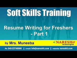 Resume Writing for Freshers - Part 1| Soft Skills Training