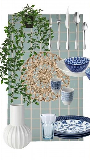 Thanksgiving table decor idea #3 - White & Blue Vintage Style - IKEA Finds