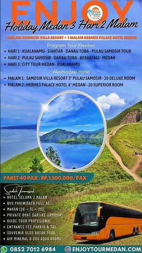 Paket Tour Medan Berastagi Parapat 3 Hari 2 Malam