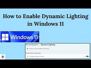How to Enable Dynamic Lighting in Windows 11
