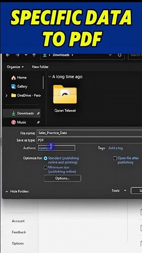 Excel Select Data Convert to PDF #excel #exceltips #exceltricks #pcshortcutz