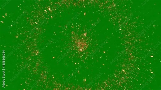 New year 2026 golden fireworks vfx explosion element green screen compositing overlay