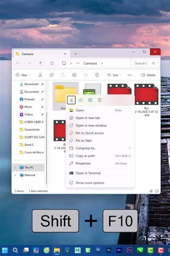 Como Mover Arquivos com Atalho Shift + F10 #windows #tutorial