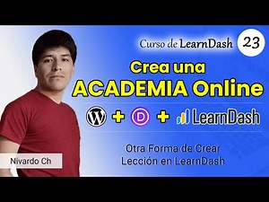 CURSO de LearnDash 2024: Otra Forma de Crear Lecciones 👉▶ Lección #23 - Crear Escuela Online