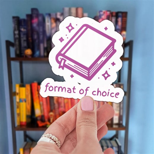 Pink Book Icon Format of Choice Sticker Prefers Hardcover or Paperback Kiss-cut Vinyl Decal - Etsy UK