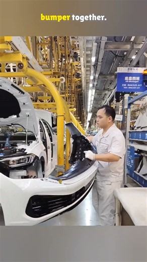 How a Car's Front Bumper Is Installed #FactoryFootage #AutoManufacturing #automobile