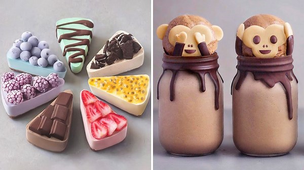 How to Make Mini Dessert Slices & Monkey Milkshakes 🍰🐵 | Satisfying Cute Tutorial