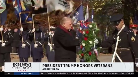 President Trump honors veterans at Arlington National Cemetery