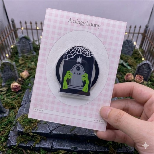 Zombie Hands Tombstone Phone Grip, RIP Halloween Graveyard Acrylic Phone Holder, Spooky Goth Phone Stand, Creepy Cute Gift - Etsy