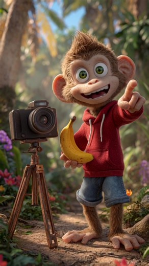 Funny Monkey YouTuber Blooper | Jungle Animals Laugh Out Loud 😂 #shorts #3danimation