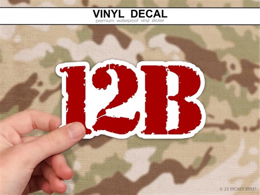 12B Sticker, Red 12 Bravo Sticker, Combat Engineer Sticker, Army MOS Sticker, Military Sticker, Army Sticker, AIT Graduation Gift - Etsy