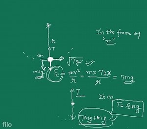 A point mass ' m ' is moved in a vertical circle of radius ' r ... | Filo