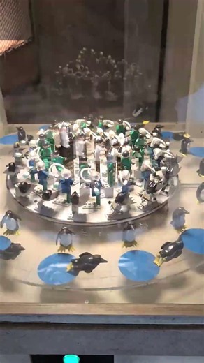 LEGO Batman with diving penguins in the Exploratorium