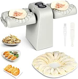 Electric & Automatic Dumpling Maker, Dumpling Maker Machine, Empanada Maker Press, Wrap Two At A Time, Rapid Forming, Safety PP Dumpling Maker Press, Dumpling Maker