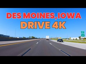 Interstate 35 & 80 | Des Moines - Iowa | 4K Highway Driving Tour | American Travel Vlog | 2024