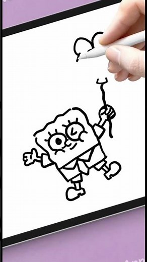 Dibuja y Colorea a BOB ESPONJA de bebé 👶🌈🧽 Videos para niños #burrikiki #videosparaniños