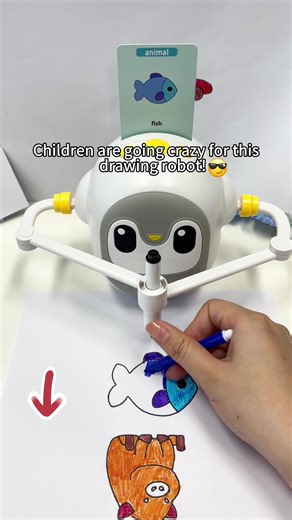 If you have a toddler who loves to color, this robot will draw outlines of tons of different pictures for them to color#robot #drawingrobot #kidsoftiktok #kidscooking #christmas2025