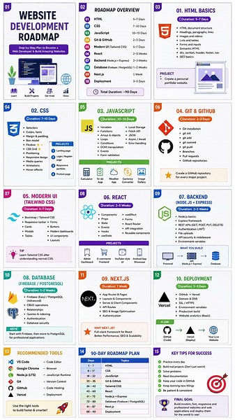 websiteWebsite Development Roadmap 2026 🚀 | Beginner to Professional Web Developer | 90-Day Roadmap