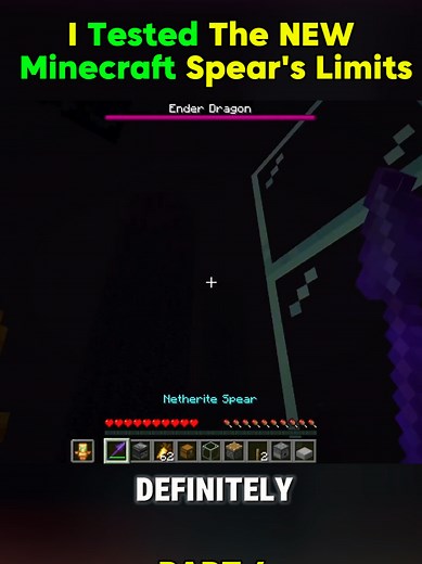 Minecraft Spear vs Ender Dragon: One Hit Kill?