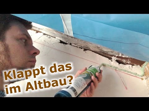 Dampfsperre anbringen am Dachboden: Ankleben mit Dichtkleber und Klebeband 🧱 Sanierungs-Tutorial