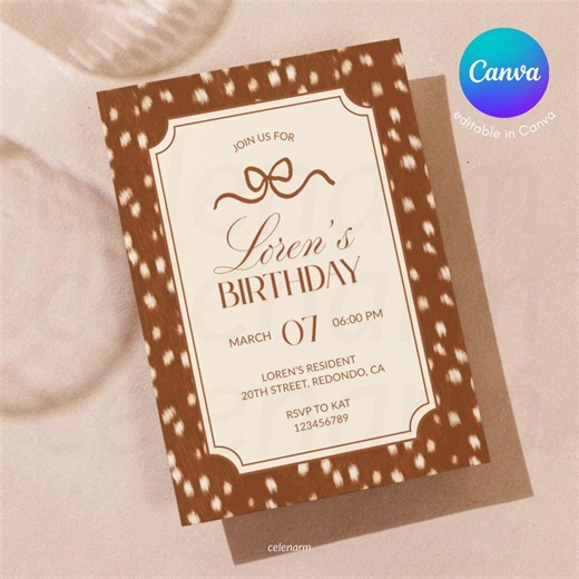 Animal Print Birthday Invitation, Print Invite, Deer, Zebra, Cheetah & Leopard (digital and Editable File) - Etsy