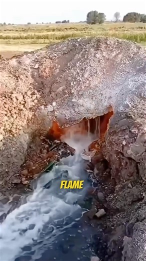 These springs are incredible because water flows out while fire burns at the same time! 🔥💧