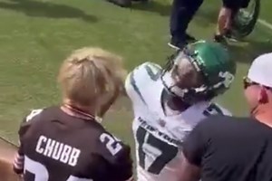 Fan Footage Shows Jets’ Garrett Wilson Screaming & Scaring Young Browns Fan During Game (VIDEO)