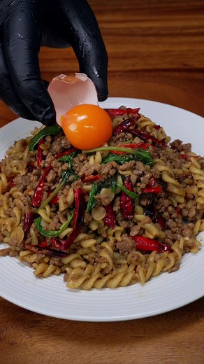 Macaroni Spicy Thai basil #tiktokfood