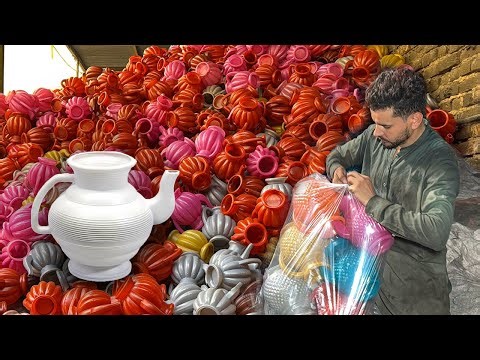 Incredible Recycling Process Of Plastic Scrap into Strong Asian Toilet Jug | Mass Production Factory