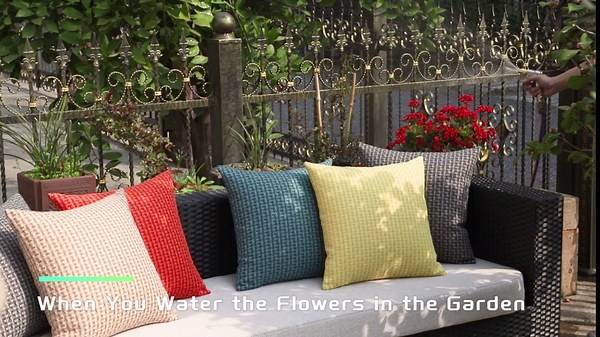 Kevin Textile Outdoor Waterproof Throw Pillow Covers Pack of 2 Weaving Texture Water Resistant Outside Decorative Cushion Covers for Garden Patio Tent Balcony Bench Couch Sofa 16x16 Inch, Yellow