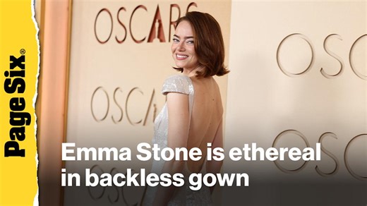 Emma Stone is ethereal in backless gown on Oscars 2026 red carpet