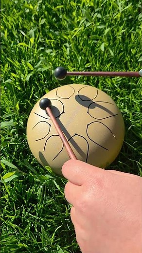 Mini Panda Drum Playing | HandPan Jam Session Casual Improvisation #satisfying #healingsounds