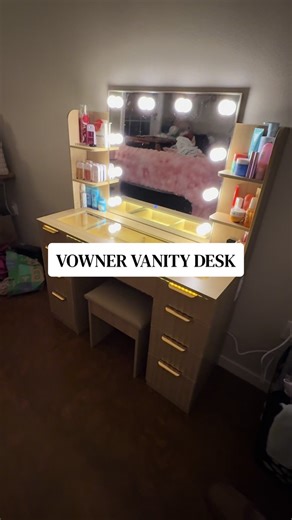 POV: your bathroom has zero storage so you create your own glam corner 💁‍♀️ @VOWNER #vanitymirror #vanitydesk #vanityorganization #tiktokshopstockup #tiktokshopcreatorpicks