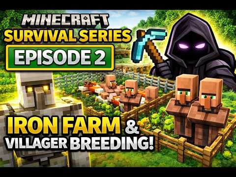 Minecraft Survival Series #2 | Iron Farm & Villager Breeder Setup! | VoidMiner